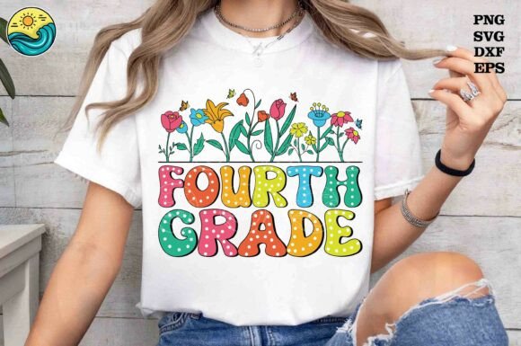 Celebrate the School Year with Fourth Grade Flowers SVG Design