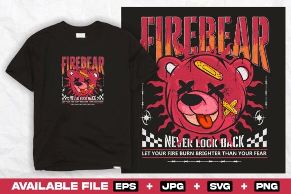 Flames Bear Doll: The Ultimate Streetwear Design Asset