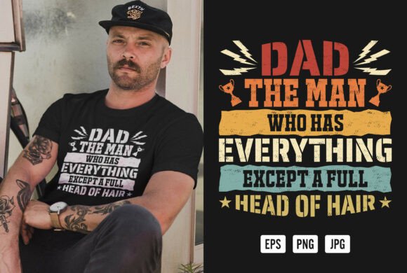 Hilarious Bald Dad Jokes T Shirt Design for Father's Day