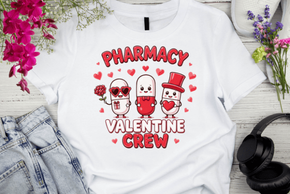 Pharmacy Valentine Crew: Humor & Heart in One High-Resolution Design